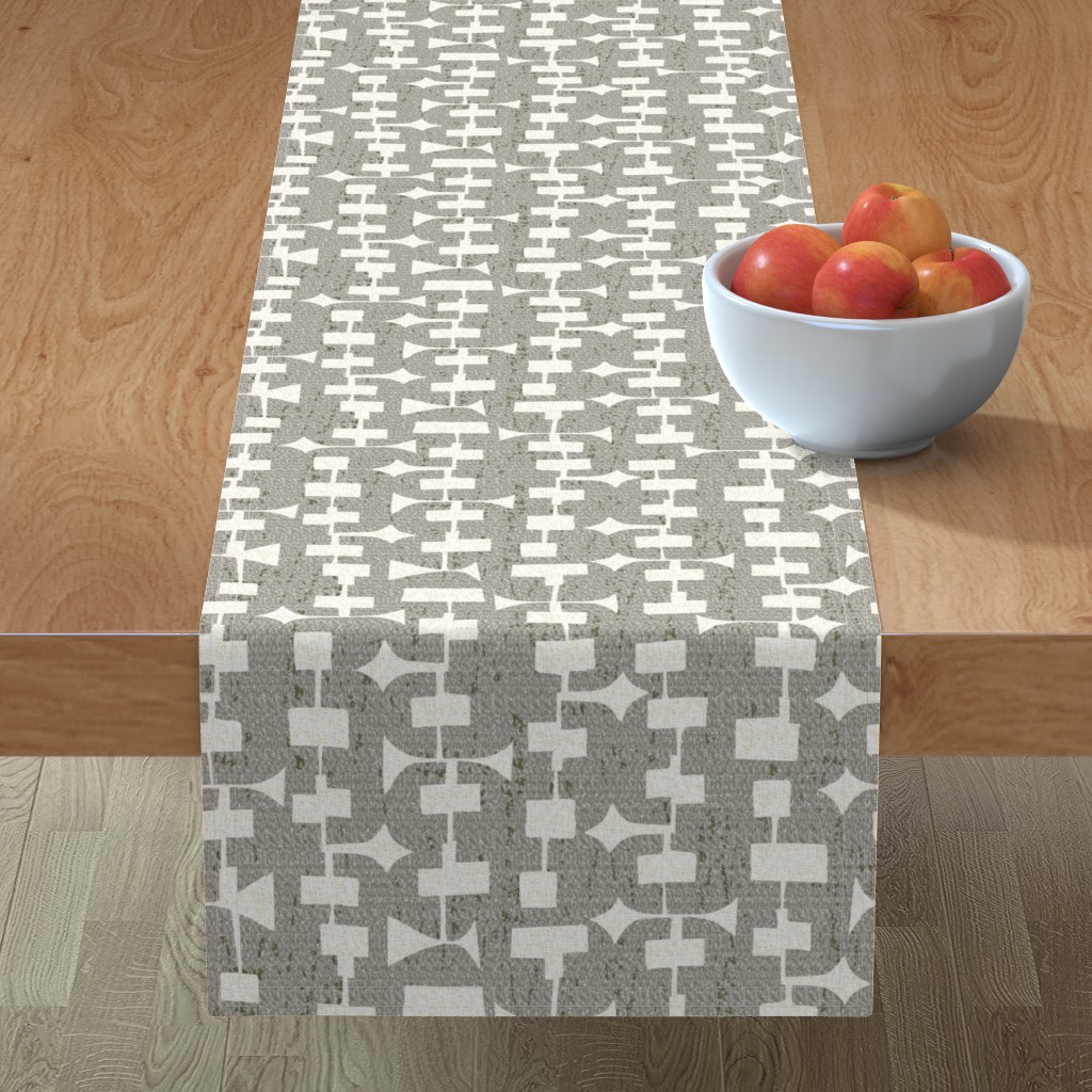 Table Runner Mid Century Modern Waves Farmhouse Geometric Sateen LP Table Runner Mid Century Modern Waves Farmhouse Geometric Sateen LP